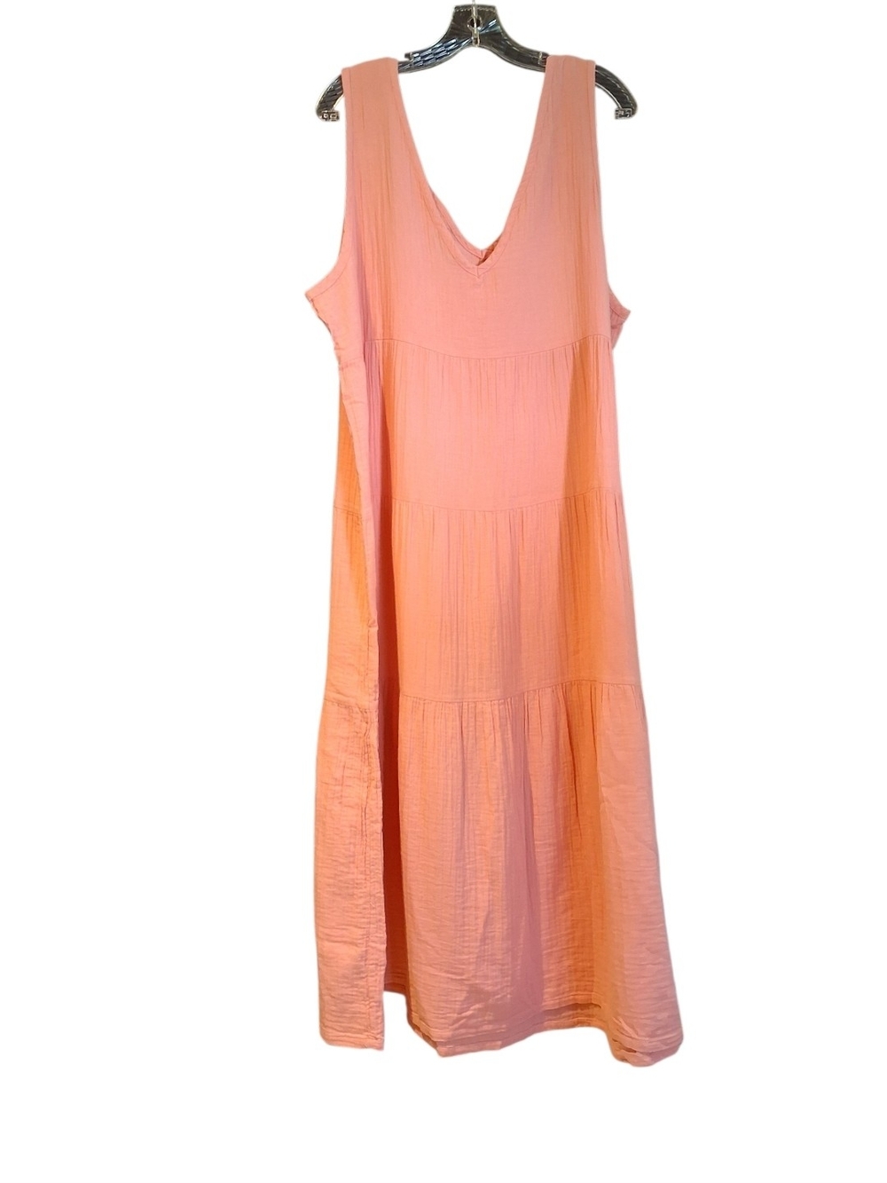 Sleeveless Tiered Maxi Dress in Peach